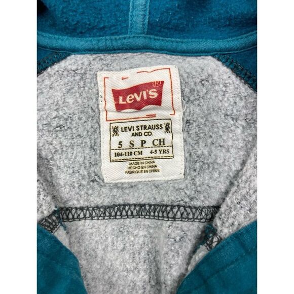 Levi”s boys cotton fleece grey and turquoise trucker jacket - Picture 4 of 4